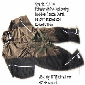 Polyester rain wear